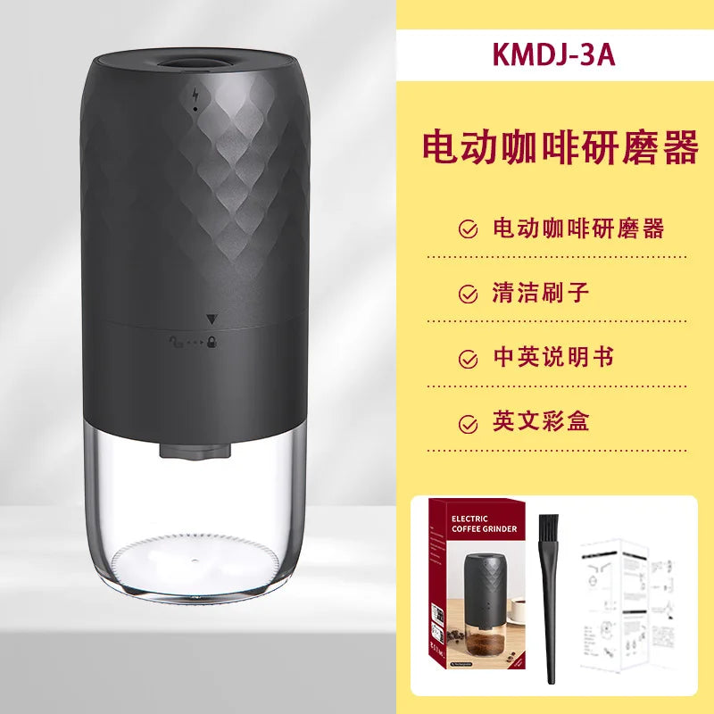 New portable USB electric coffee bean grinder with 40 levels, external adjustable 1800mAh rechargeable home mini coffee machine